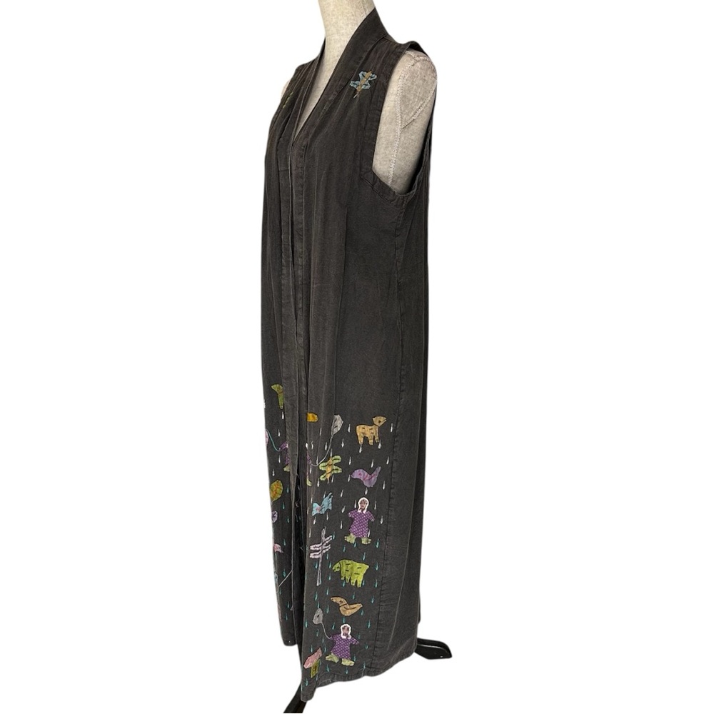 Sacred Threads Embroidered Duster Sleeveless Card… - image 7